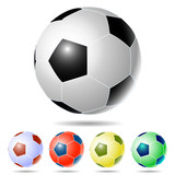 Five soccer balls.