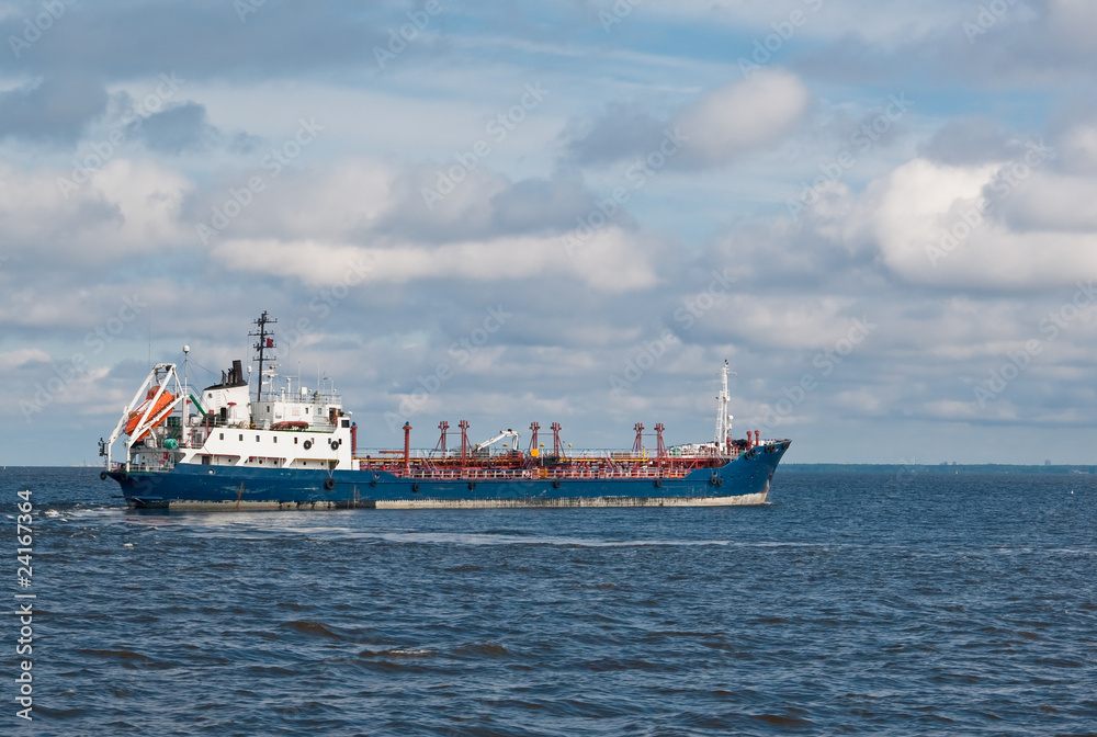 Cargo ship in sea