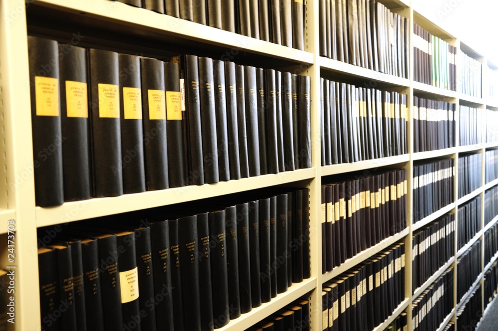 old books in a library