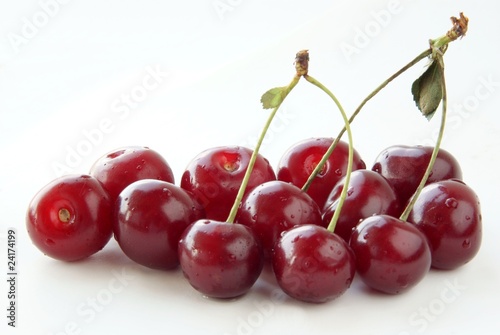 juicy red cherries