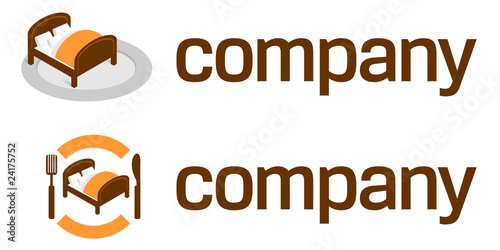 Travel logo - Bed and breakfast hotel illustration