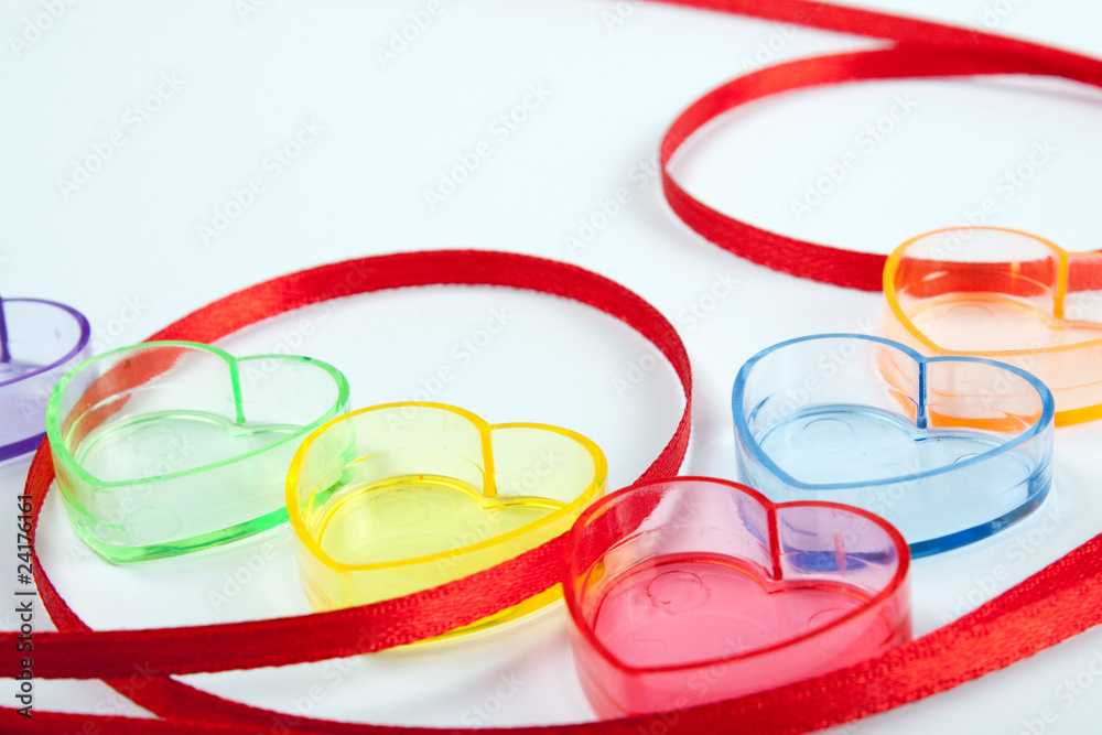 Abstract is a heart and satin ribbon. Abstract is a heart and satin ribbon.