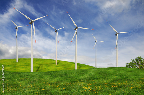 Wind turbines farm