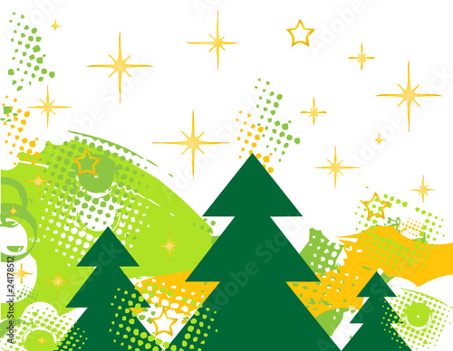 Weihnachtsbäume und Sterne