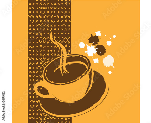 Kaffeetasse auf abstraktem Hintergrund