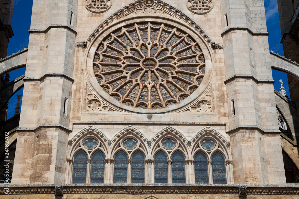Fachada de la catedral de León, Castilla y León, España Fachada de la catedral de León, Castilla y León, España