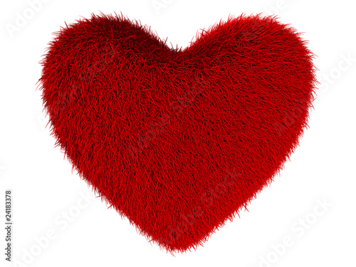 heart on white background. Isolated 3D image