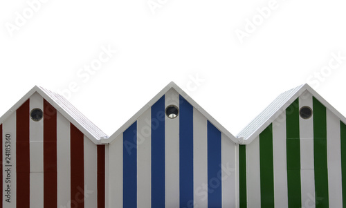 Beach huts isolated on white