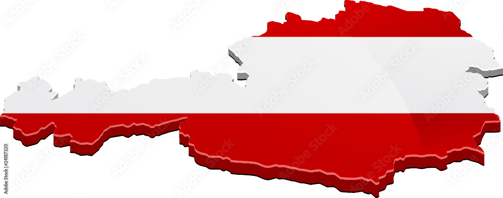 Fototapeta premium 3D-Karte von Österreich