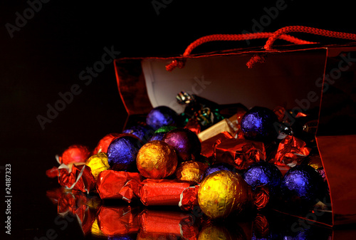 Sweets in a christmas bag