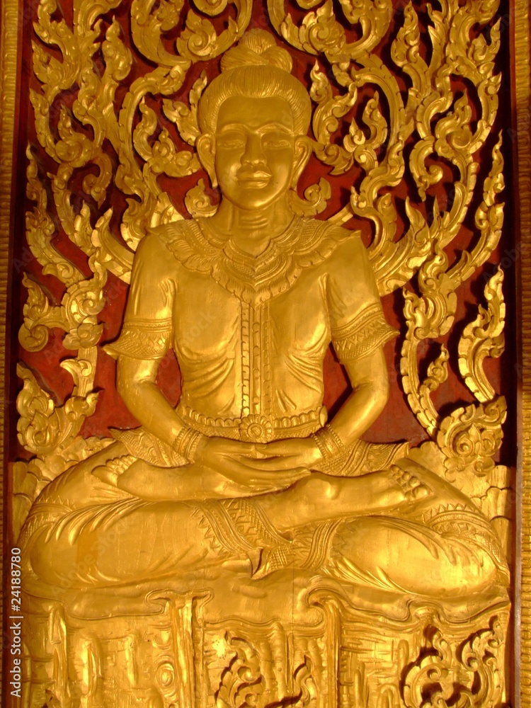 Fototapeta premium Buddhist door, Laos.