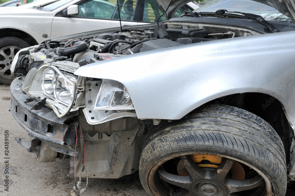Car accident - a series of CRASHED CAR images. Car accident - a series of CRASHED CAR images.