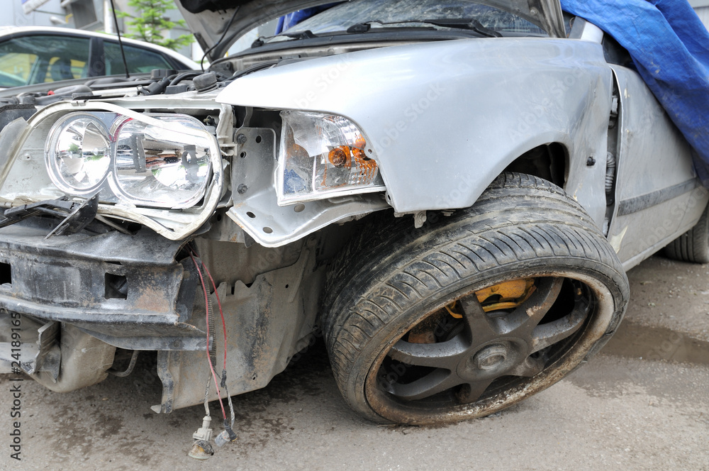 Car accident - a series of CRASHED CAR images. Car accident - a series of CRASHED CAR images.