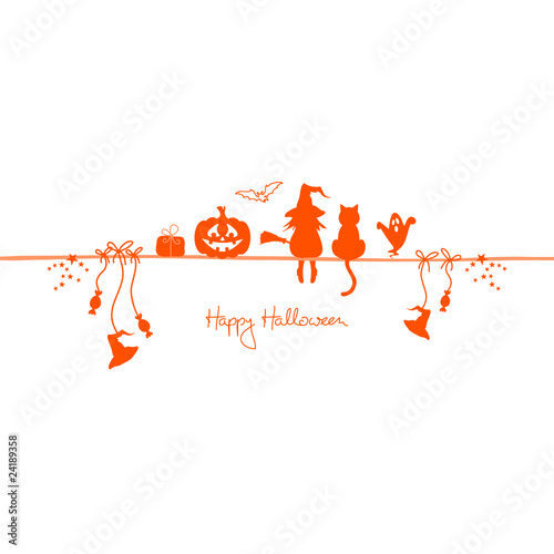 Happy Halloween Symbols White