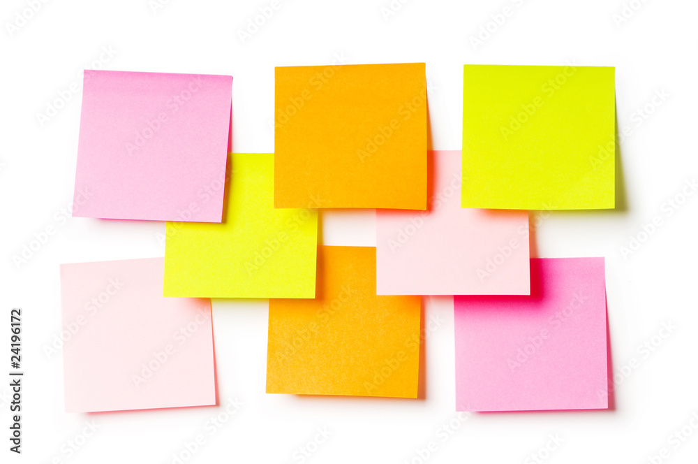 Reminder notes isolated on the white background Reminder notes isolated on the white background