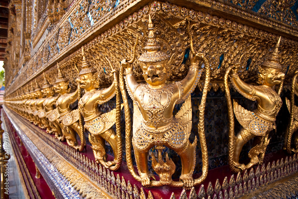 Garuda around temple's base, Thailand's Grand Palace