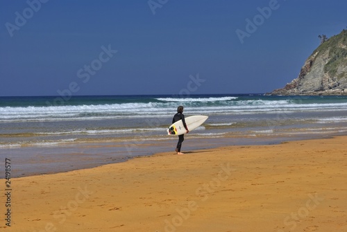 Surfista buscando la ola