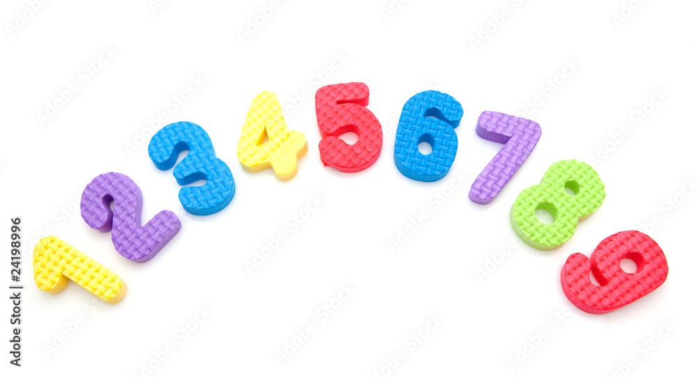 colorful foam figures over white background colorful foam figures over white background