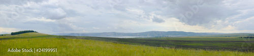 The panorama from the hills and the sky
