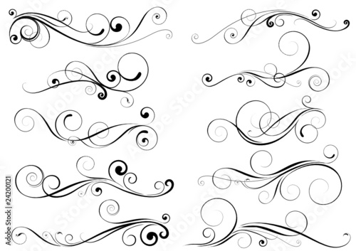 Set of swirl design elements