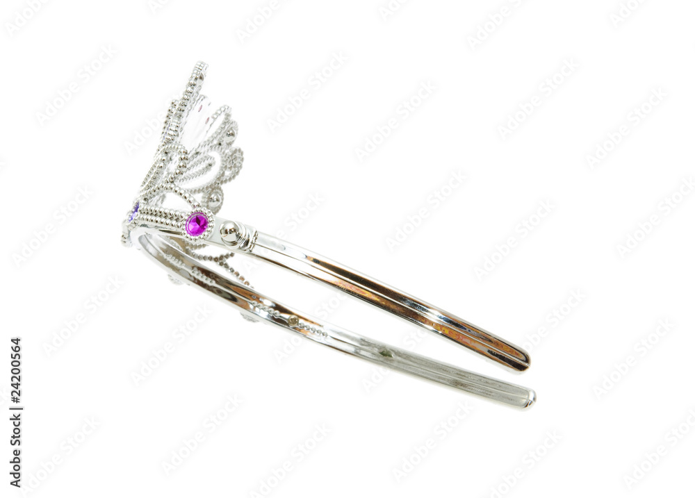 Silver diadem isolated on the white background Silver diadem isolated on the white background