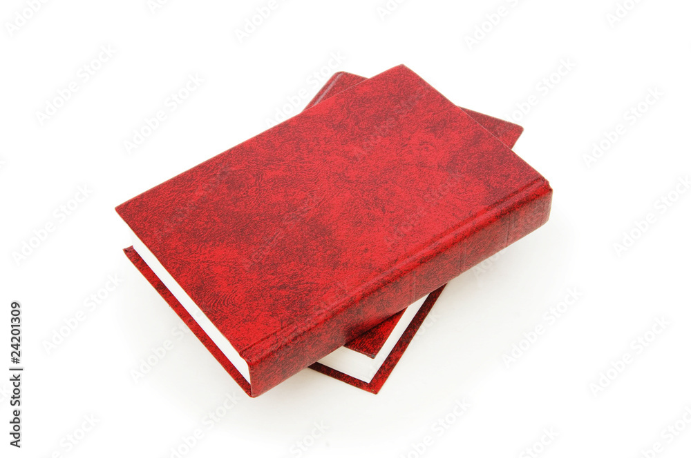 Leather-bound books isolated on the white background Leather-bound books isolated on the white background