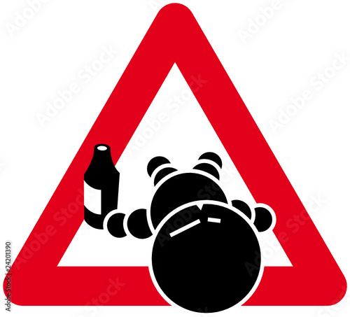 Warnschild: Alkoholmissbrauch