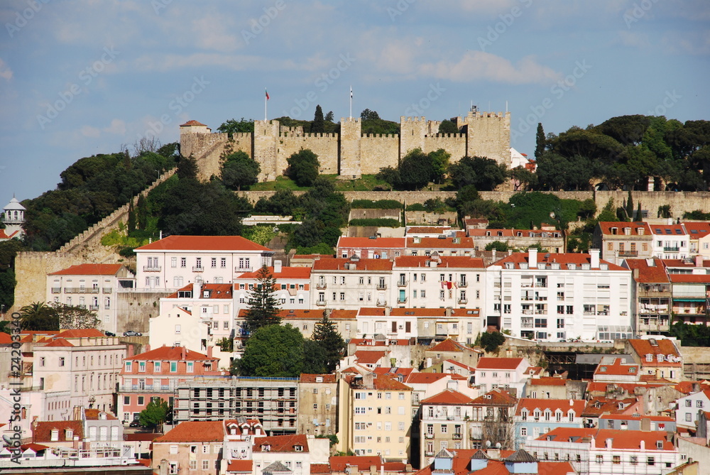 Lisbon cityscape with Sao Jorge Castle