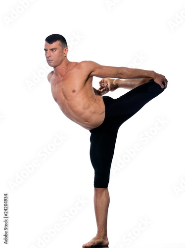 Man portrait gymnastic stretch acrobatics