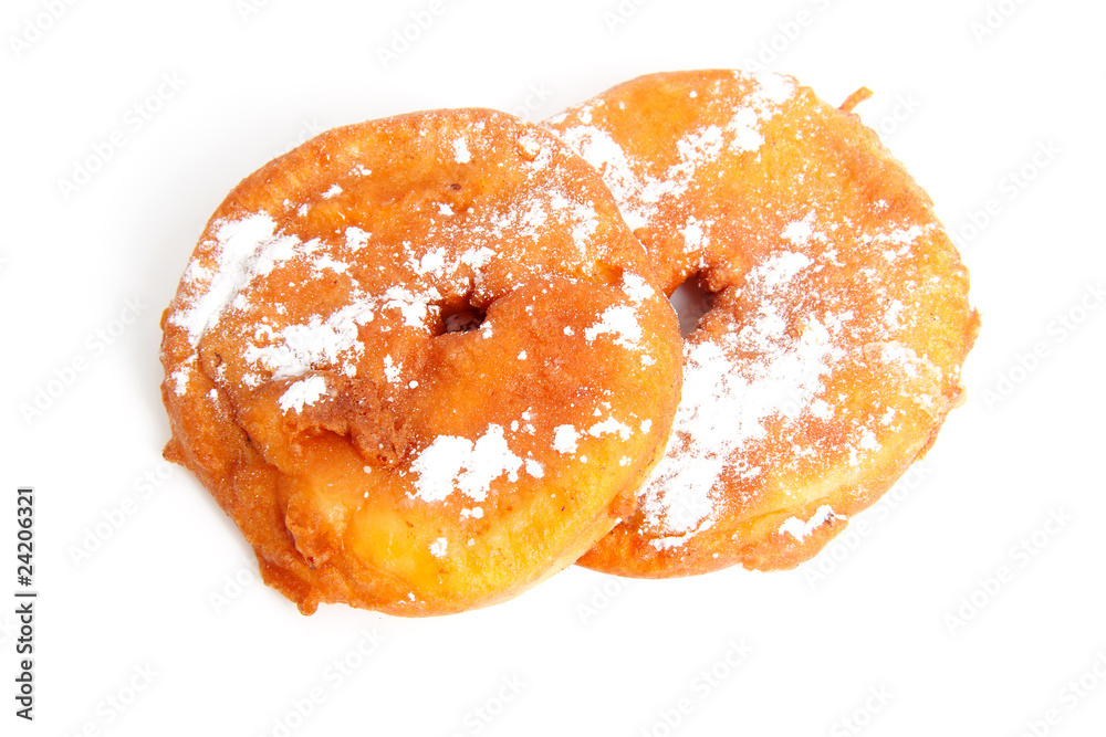Two home baked appelflappen ( apple fritter) Two home baked appelflappen ( apple fritter)