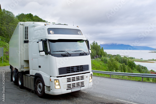 The truck on the Norwegian road © big_tau