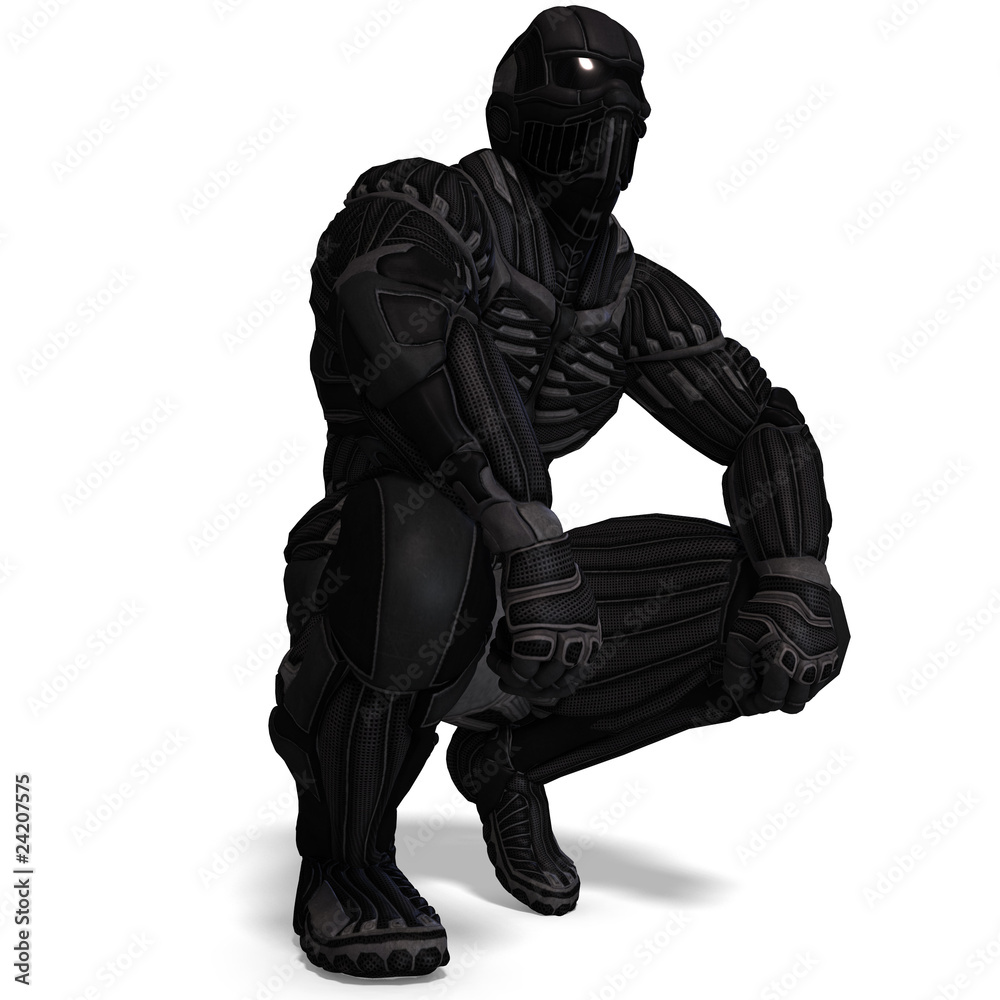 science fiction male character in futuristic suit. 3D rendering science fiction male character in futuristic suit. 3D rendering