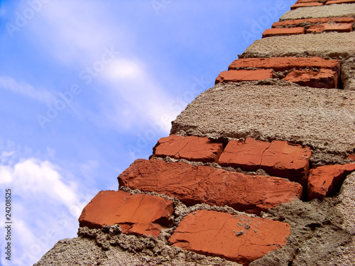 Edge walls of stone and brick