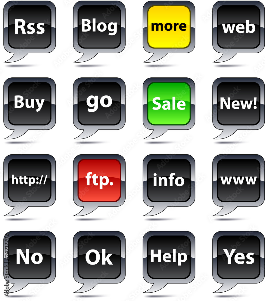 Internet balloon icons. Internet balloon icons.