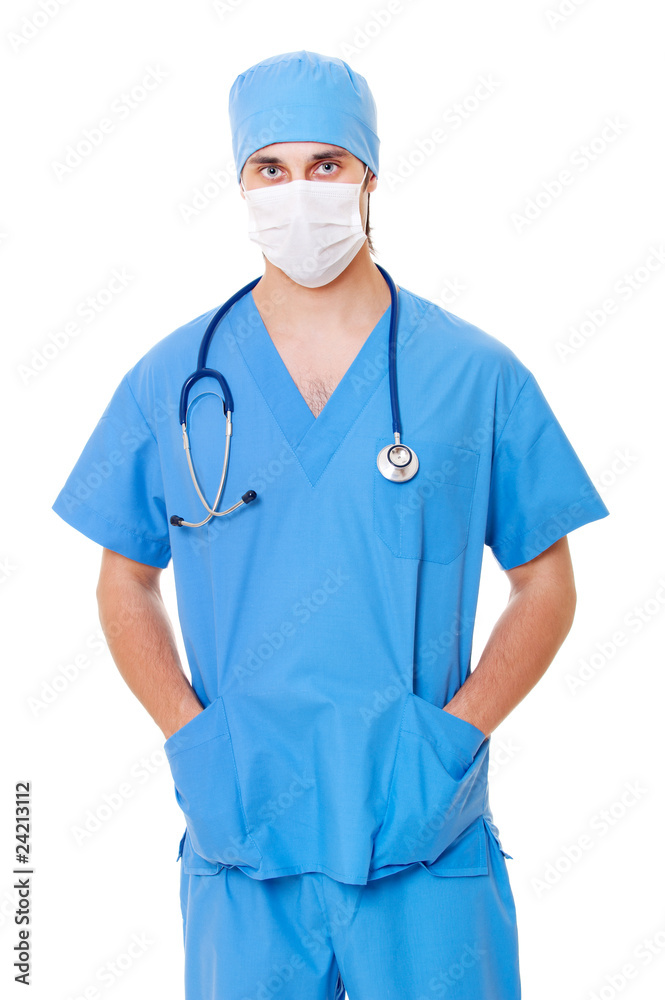 doctor in mask and blue uniform doctor in mask and blue uniform