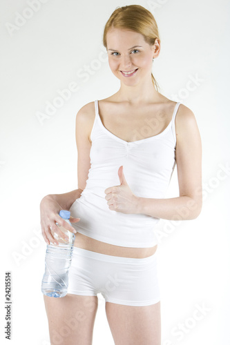woman holding bottle of  water © Richard Semik