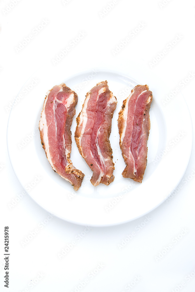 bacon slices on a plate