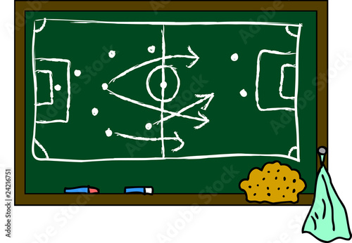 Schultafel Fußballplatz