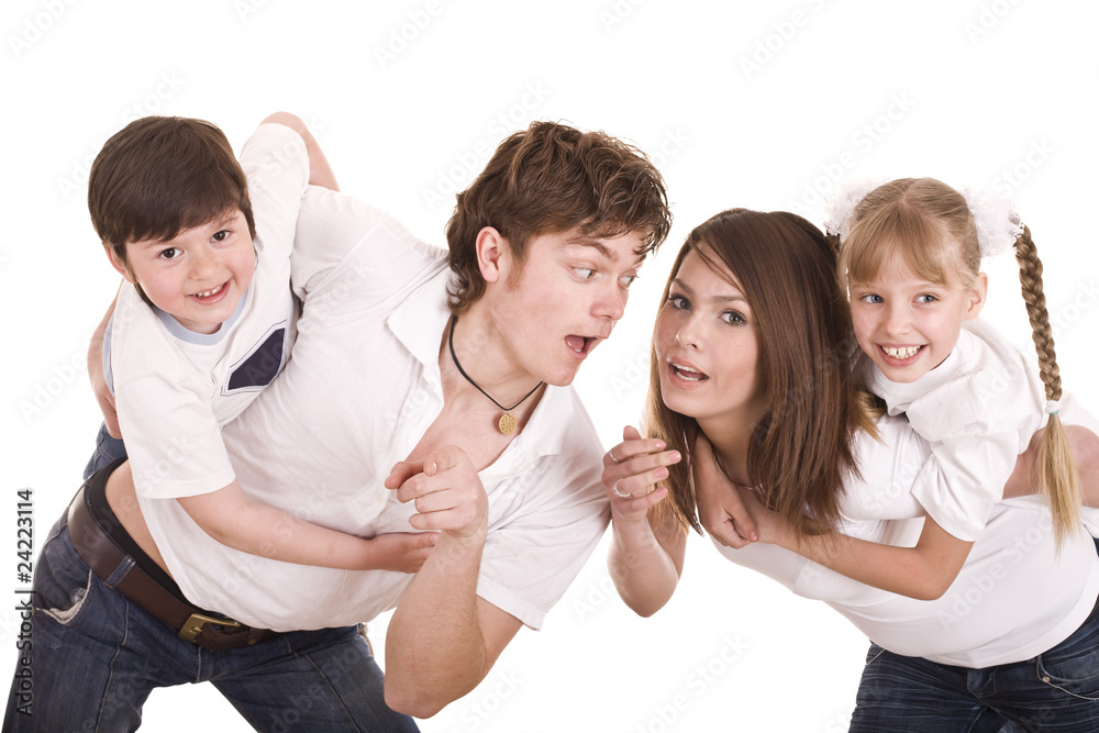 Happy family upbringing children. Happy family upbringing children.