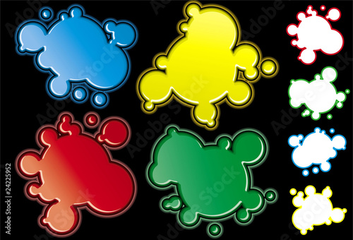 Cómics globos en varios colores y fondo negro