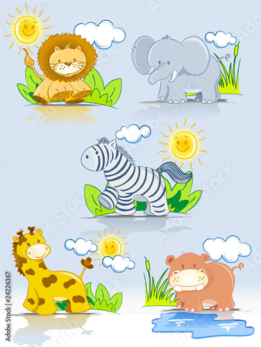 Mascotas de animales de la jungla