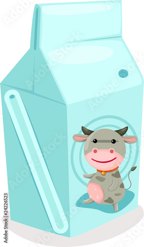Milk box with straw