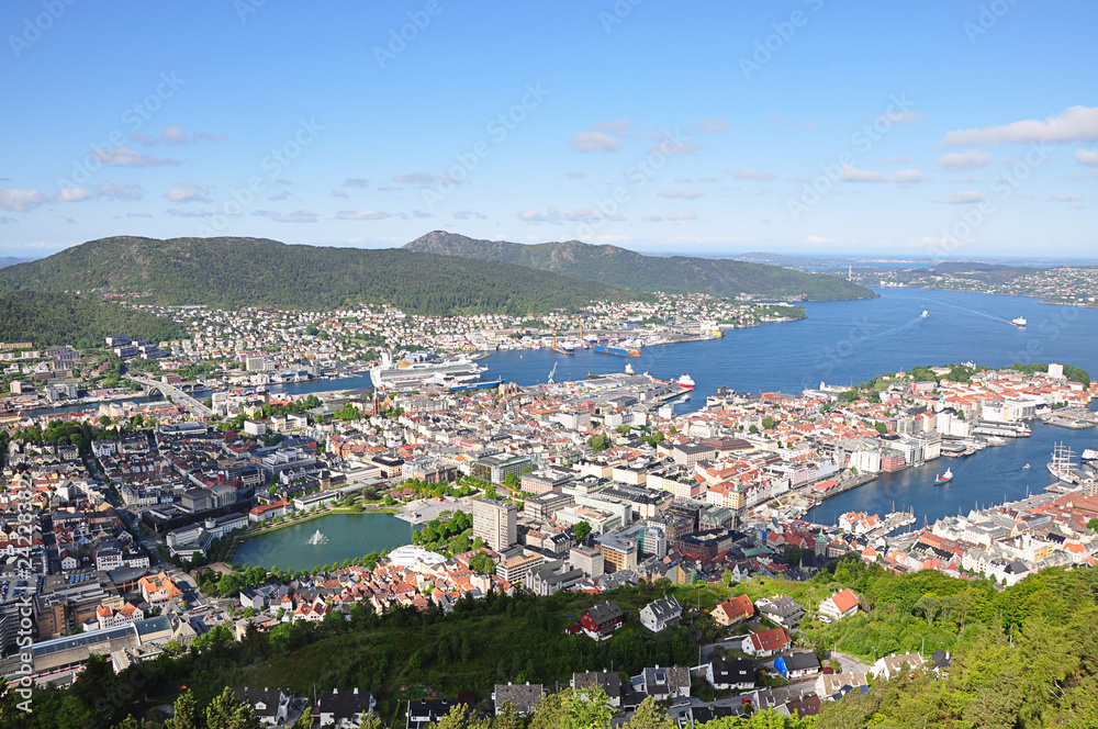 Bergen from Mount Floien Norway