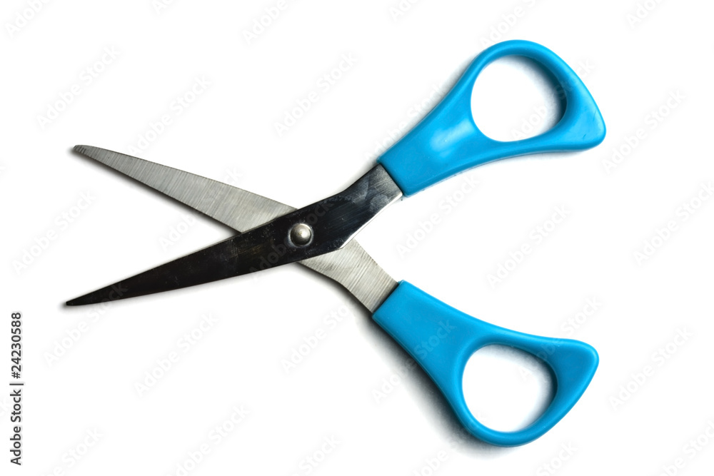 Blue scissors isolated on white Blue scissors isolated on white