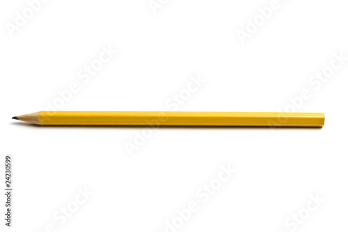 Wooden pencil isolated on white