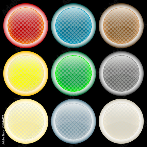 colored glossy web buttons against black © robertosch