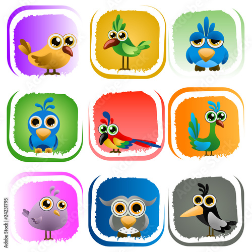 Wallpaper Mural cartoon birds Torontodigital.ca