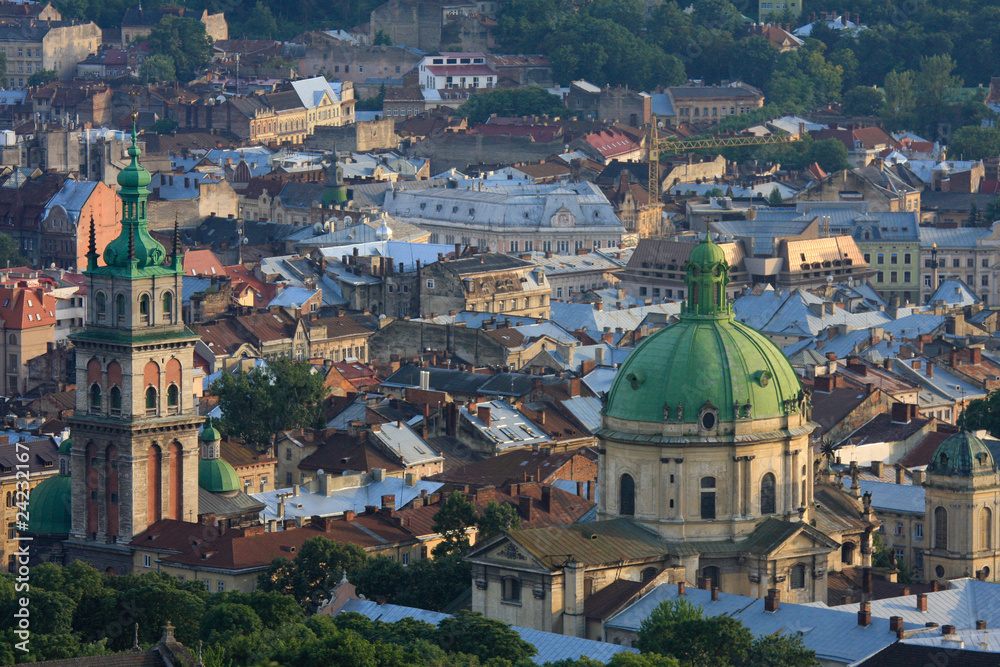 Old center of Lviv ( also known as Lvov ) in Ukraine