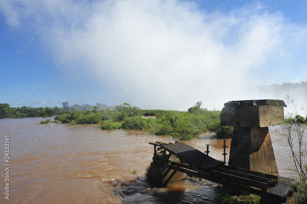 Iguacu waterfalls in Argentina landscape