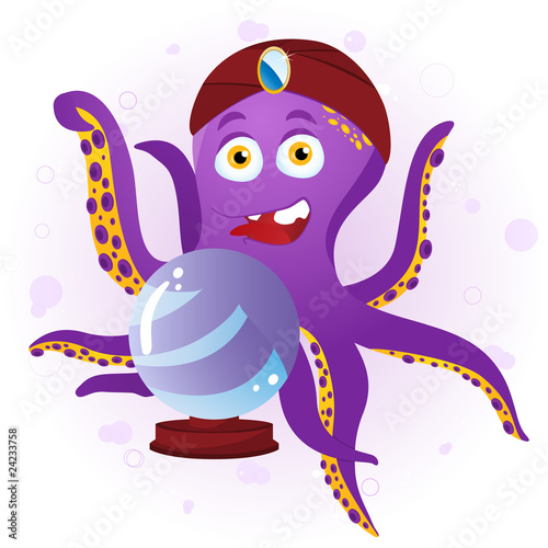 Octopus Fortune Teller with Crystal Ball.